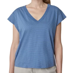 Women's Eddie Bauer Sunwashed Striped V-Neck Top -Boutique Fashion Clothing Store 5498797 ALT2