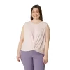 Plus Size Eddie Bauer Wander Twist-Front Tank -Boutique Fashion Clothing Store 5498809 Aurora Pink