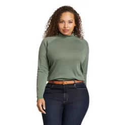 Eddie Bauer Women's Favorite Long-Sleeve Relaxed Mock Neck T-Shirt