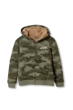 Eddie Bauer Boys' Camp Fleece Faux Shearling Full-Zip Hoodie