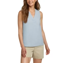 Eddie Bauer Women's Sleeveless Sunray Seersucker V-Neck Tank -Boutique Fashion Clothing Store https3A2F2Feddiebauer.scene7 .com2Fis2Fimage2FEddieBauer2FD0580429 040C1 640x