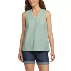 Eddie Bauer Women's Sleeveless Sunray Seersucker V-Neck Tank -Boutique Fashion Clothing Store https3A2F2Feddiebauer.scene7 .com2Fis2Fimage2FEddieBauer2FD0580429 790C1 640x