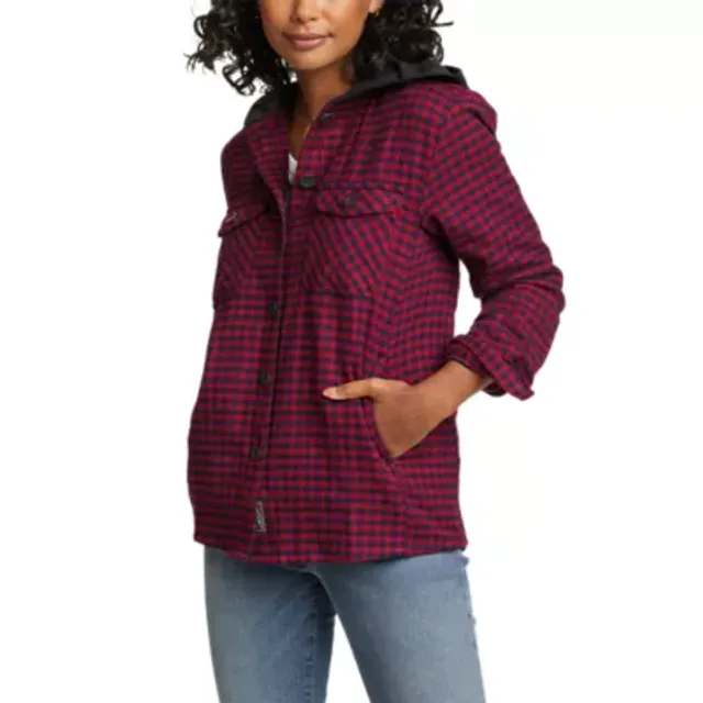 Eddie Bauer Women's Flannel Hoodie Shirt Jacket 4 Eddie Bauer Women's Flannel Hoodie Shirt Jacket - Image 2